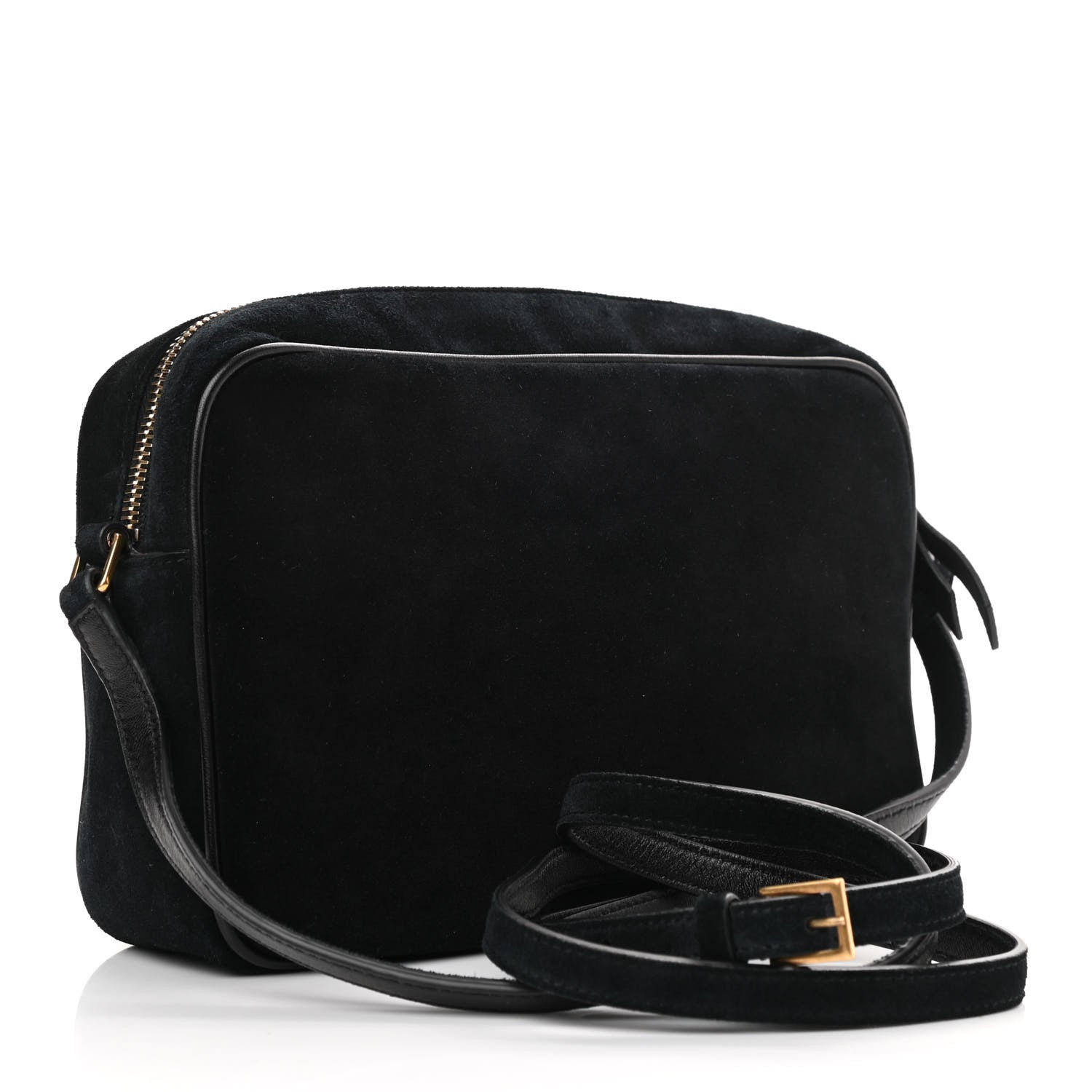 Saint Laurent Suede Crystal Camera Bag Black 3 of 10