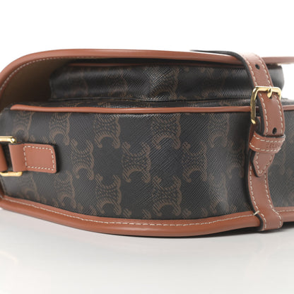 Celine Triomphe Canvas Medium Folco Bag Tan 9 of 11