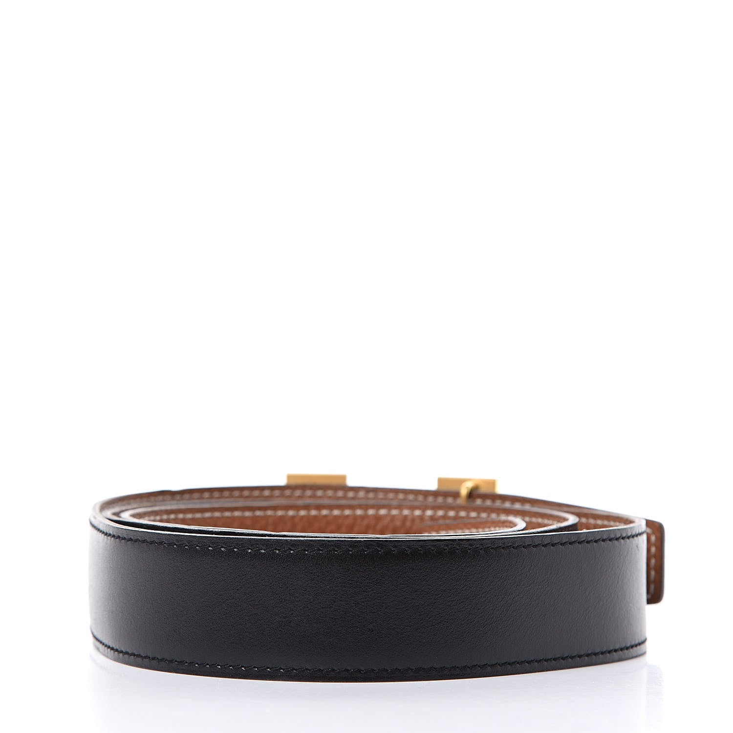 Hermes Box Togo 32mm H Belt 100 Black Gold 3 of 9