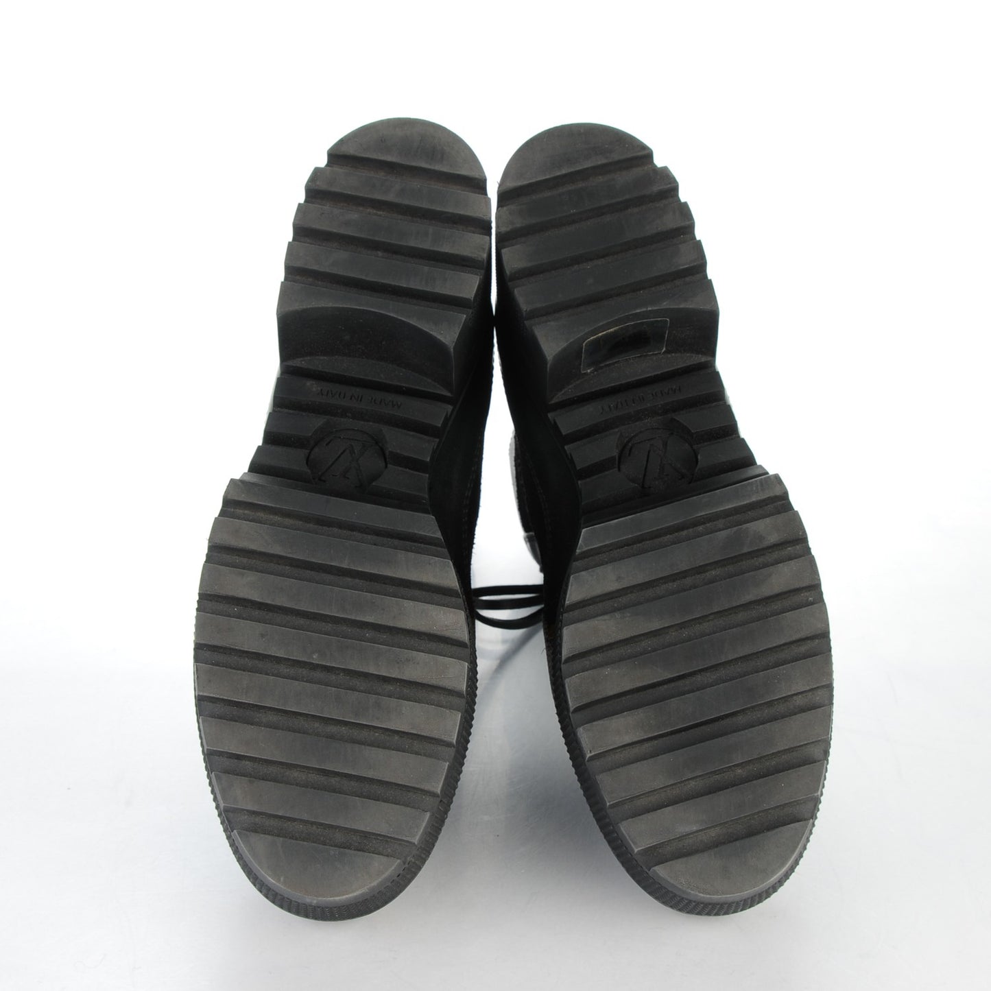 Suede Calfskin Monogram Checkpoint Platform Desert Boots 39 Black