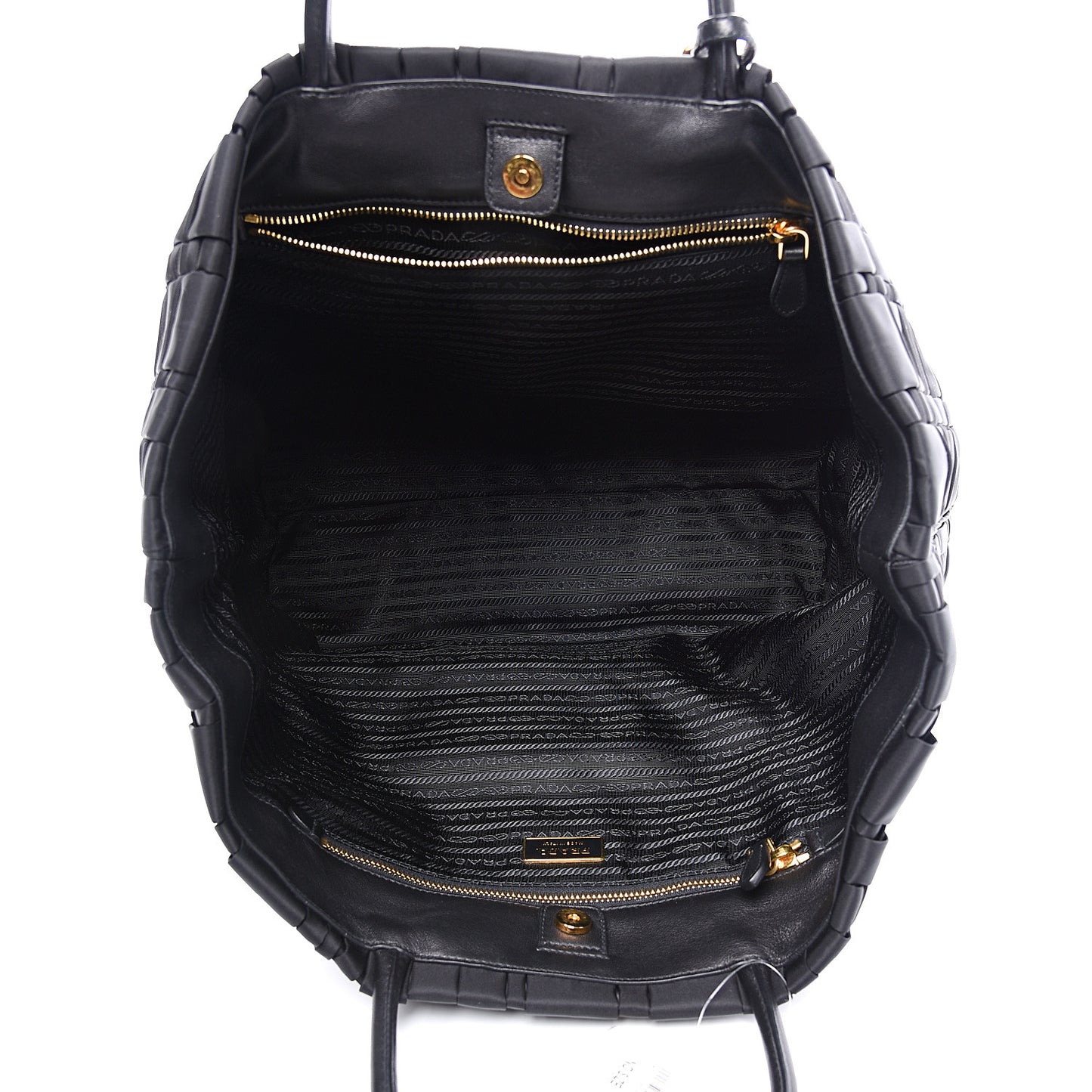 Tessuto Nylon Weave Shopping Tote Black