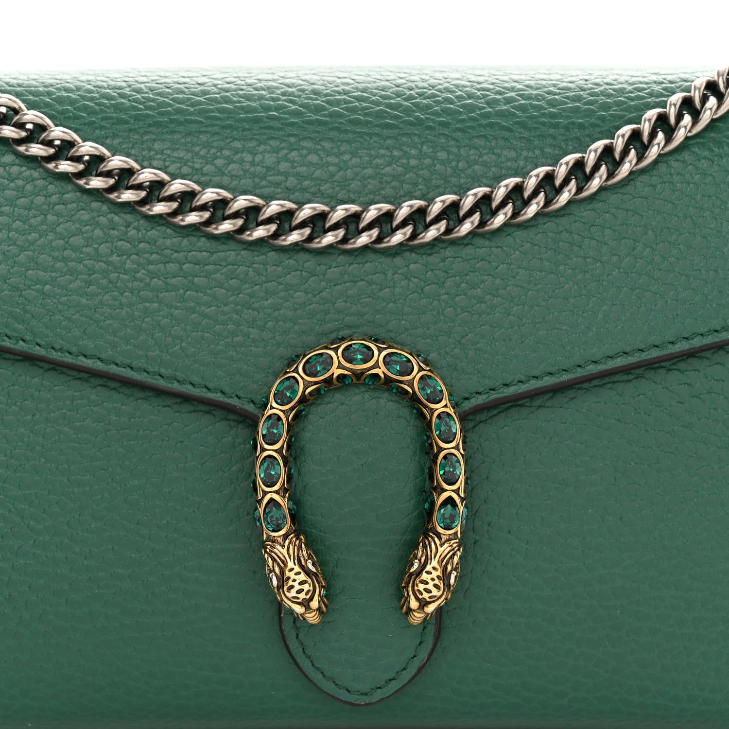 Gucci Calfskin Mini Dionysus Chain Wallet Emerald 8 of 11