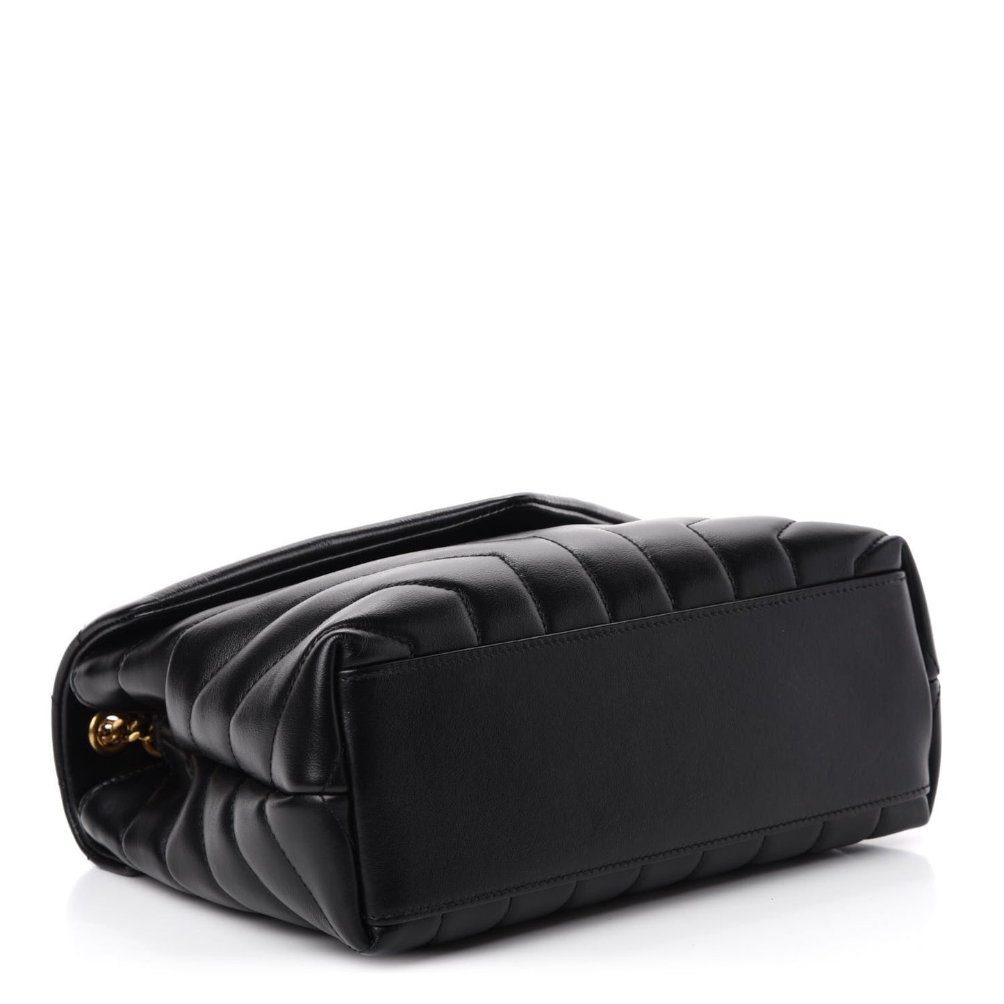 Calfskin Y Quilted Monogram Small Loulou Chain Satchel Black