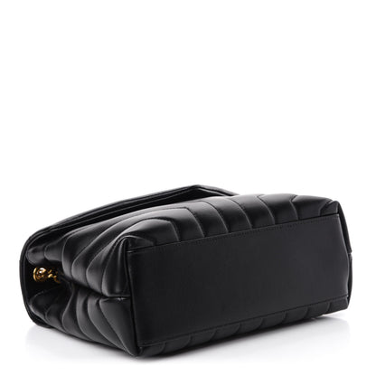 Saint Laurent Calfskin Y Quilted Monogram Small Loulou Chain Satchel Black 5 of 12