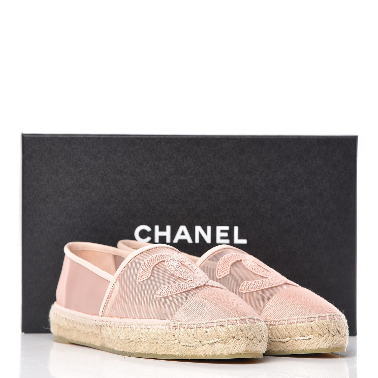 Chanel Mesh Grosgrain CC Espadrilles 38 Pink 10 of 10