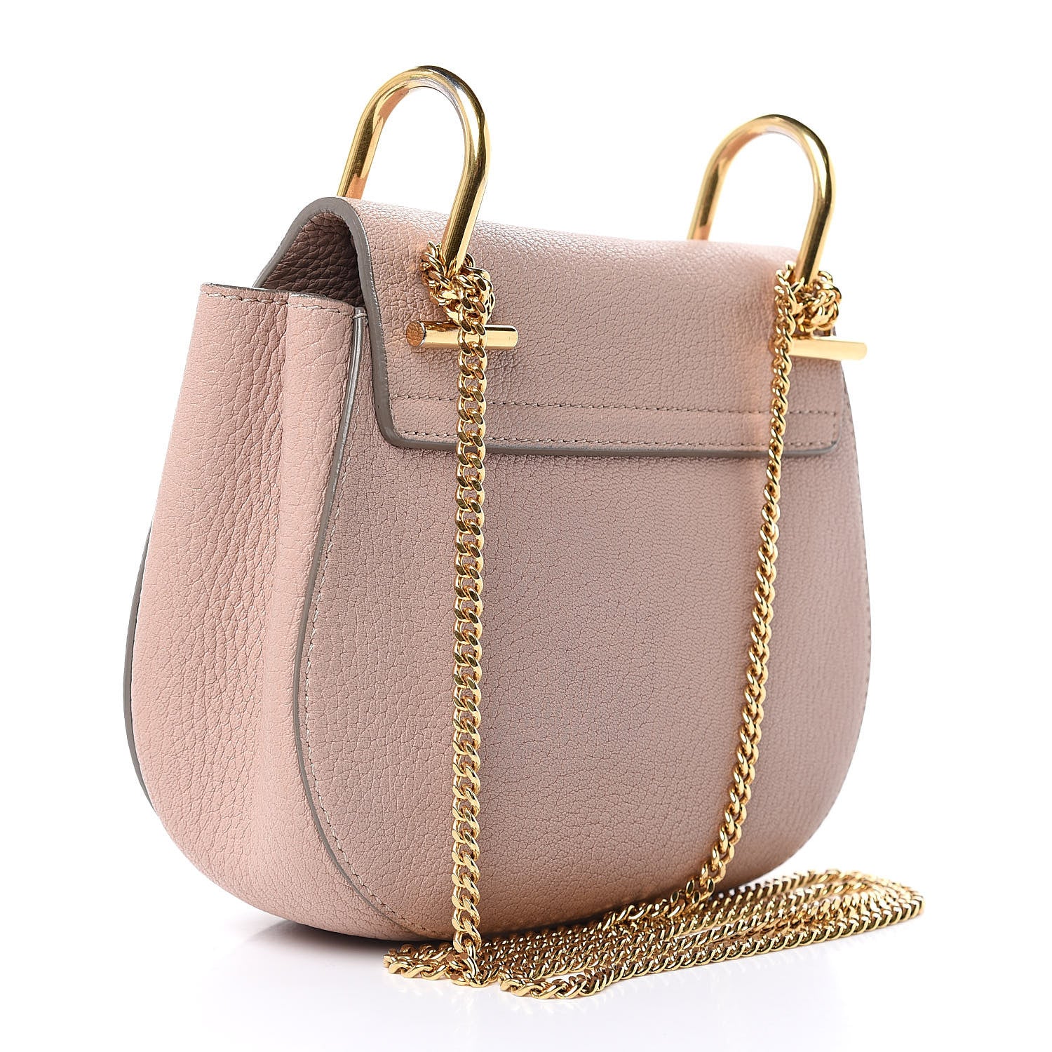 Chloe Grained Lambskin Mini Drew Shoulder Bag Cement Pink 505910