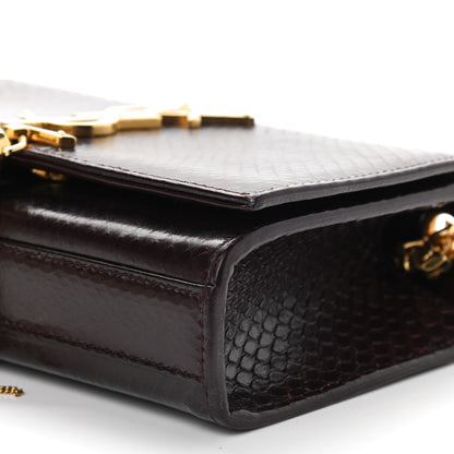 Saint Laurent Snakeskin Small Classic Monogram Kate Tassel Satchel Bordeaux 7 of 9