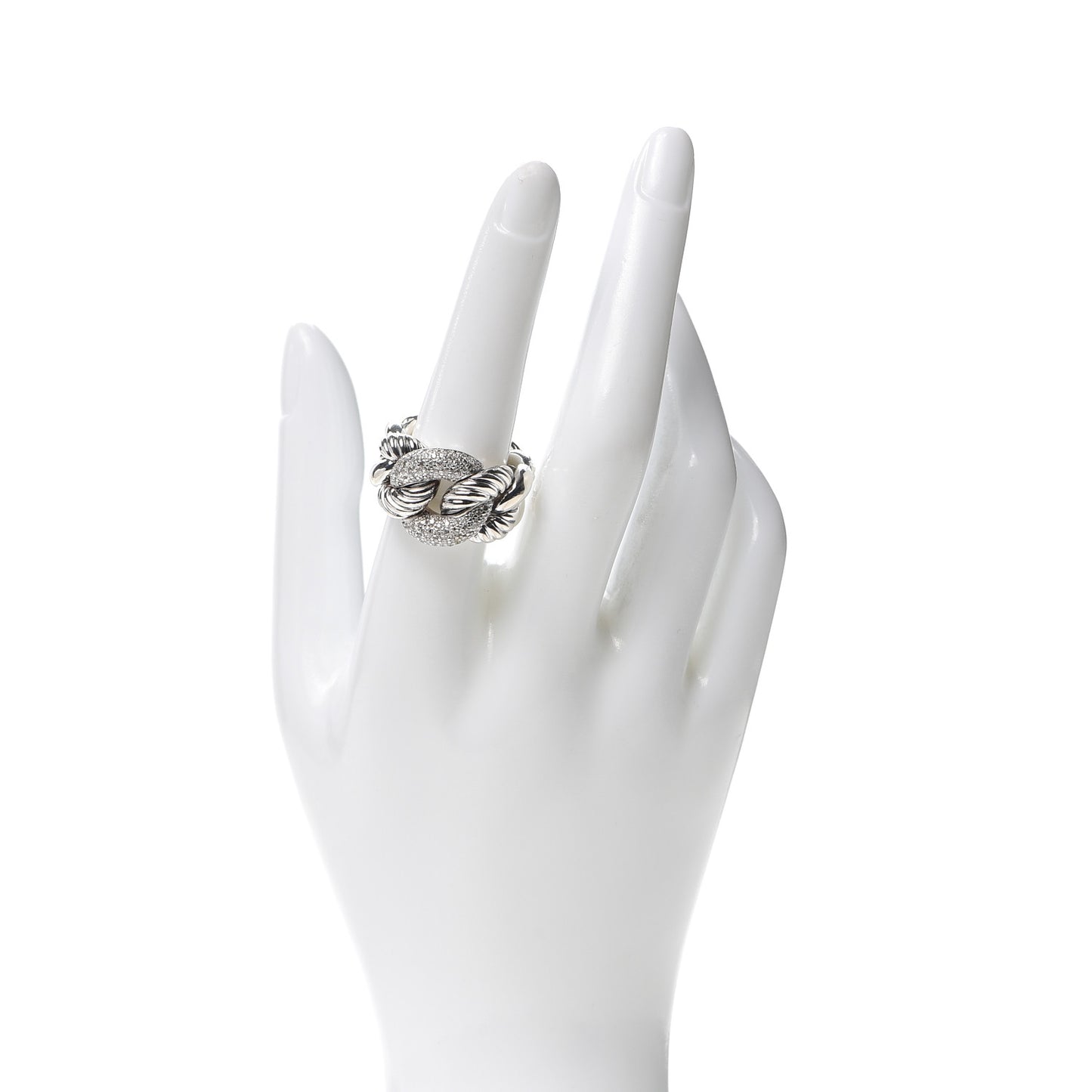Sterling Silver Pave Diamond Belmont Ring 54 7