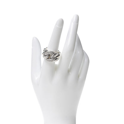 David Yurman Sterling Silver Pave Diamond Belmont Ring 54 7 2 of 4