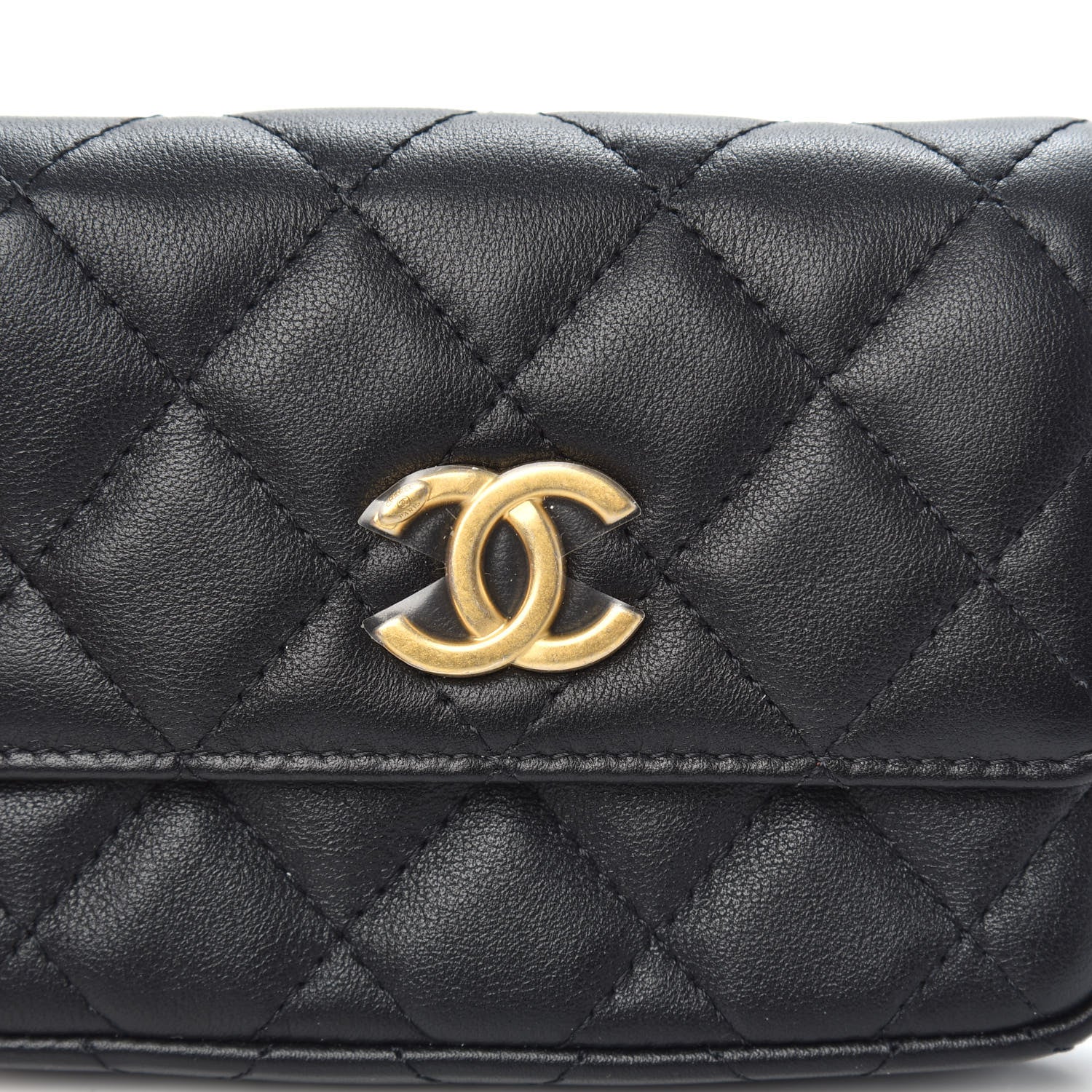 Chanel Calfskin Quilted About Pearls Card Holder Flap With Chain Black 9 of 10