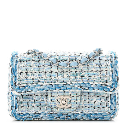 Chanel Tweed Braid Mini Flap Blue White 1 of 11