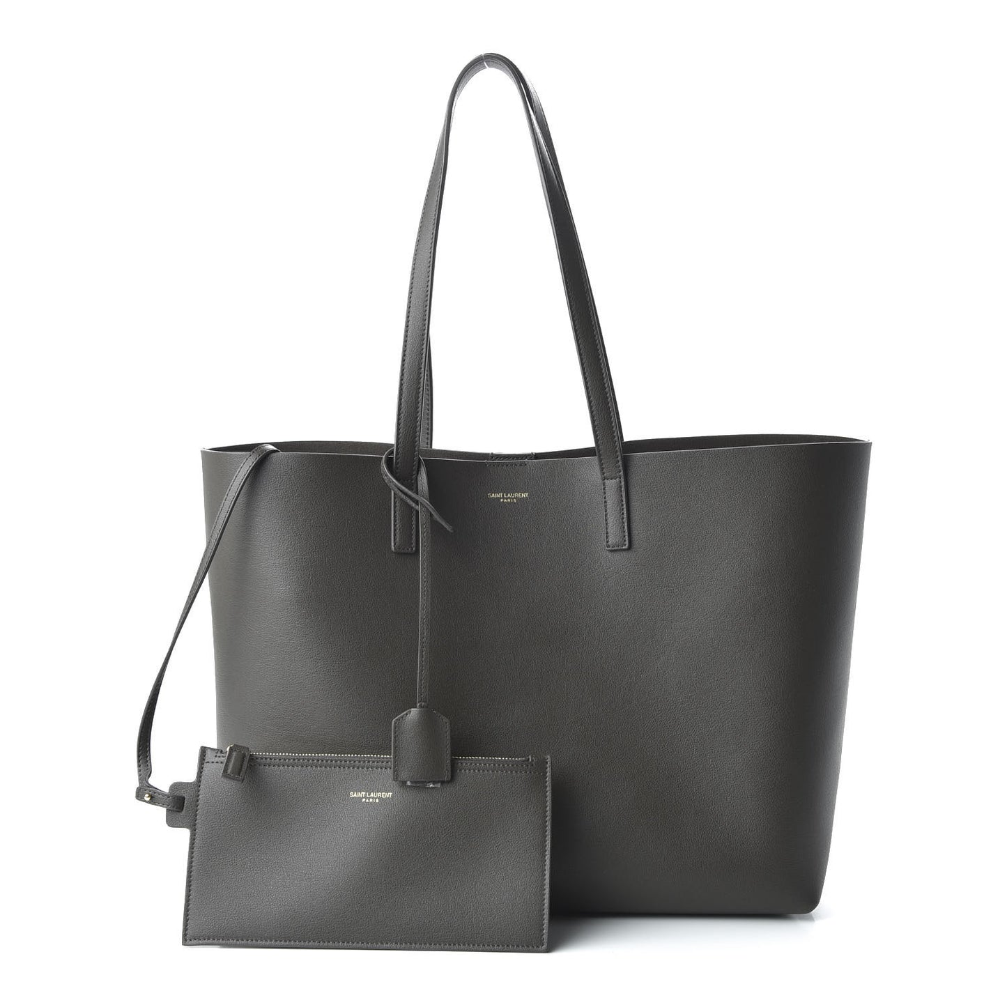 Calfskin Large Shopping Tote Pebble