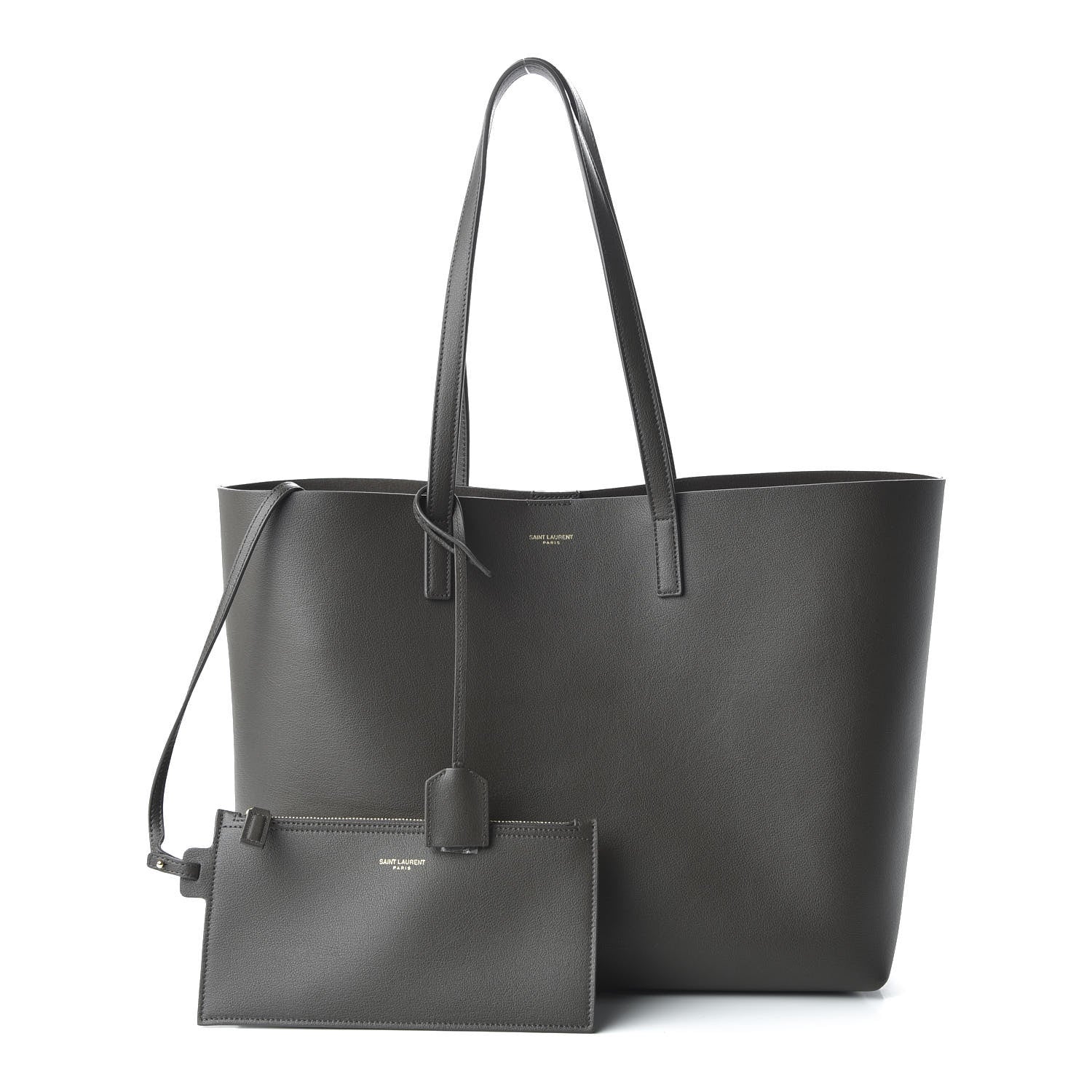 Saint Laurent Calfskin Large Shopping Tote Pebble 1 of 10