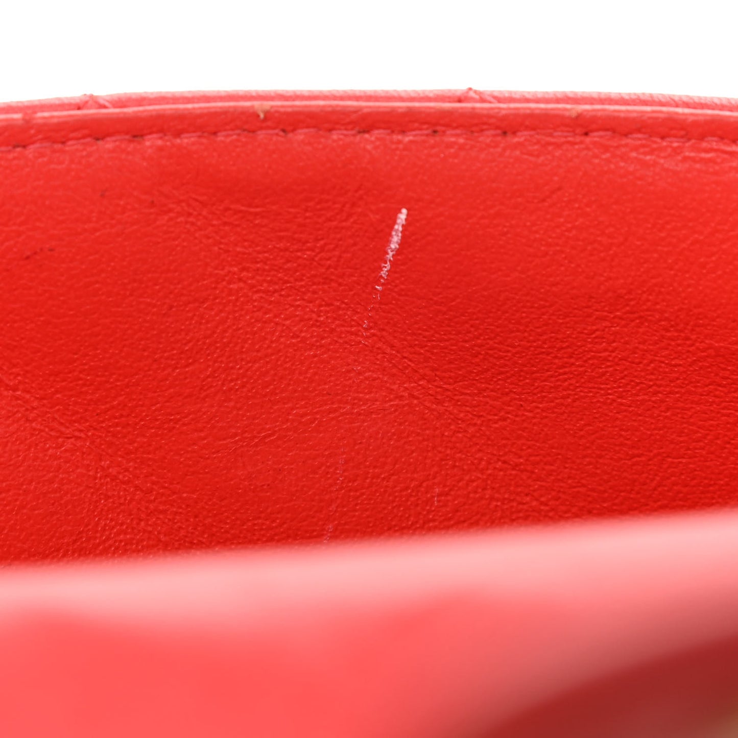 Lambskin Quilted Mini Rectangular Flap Red