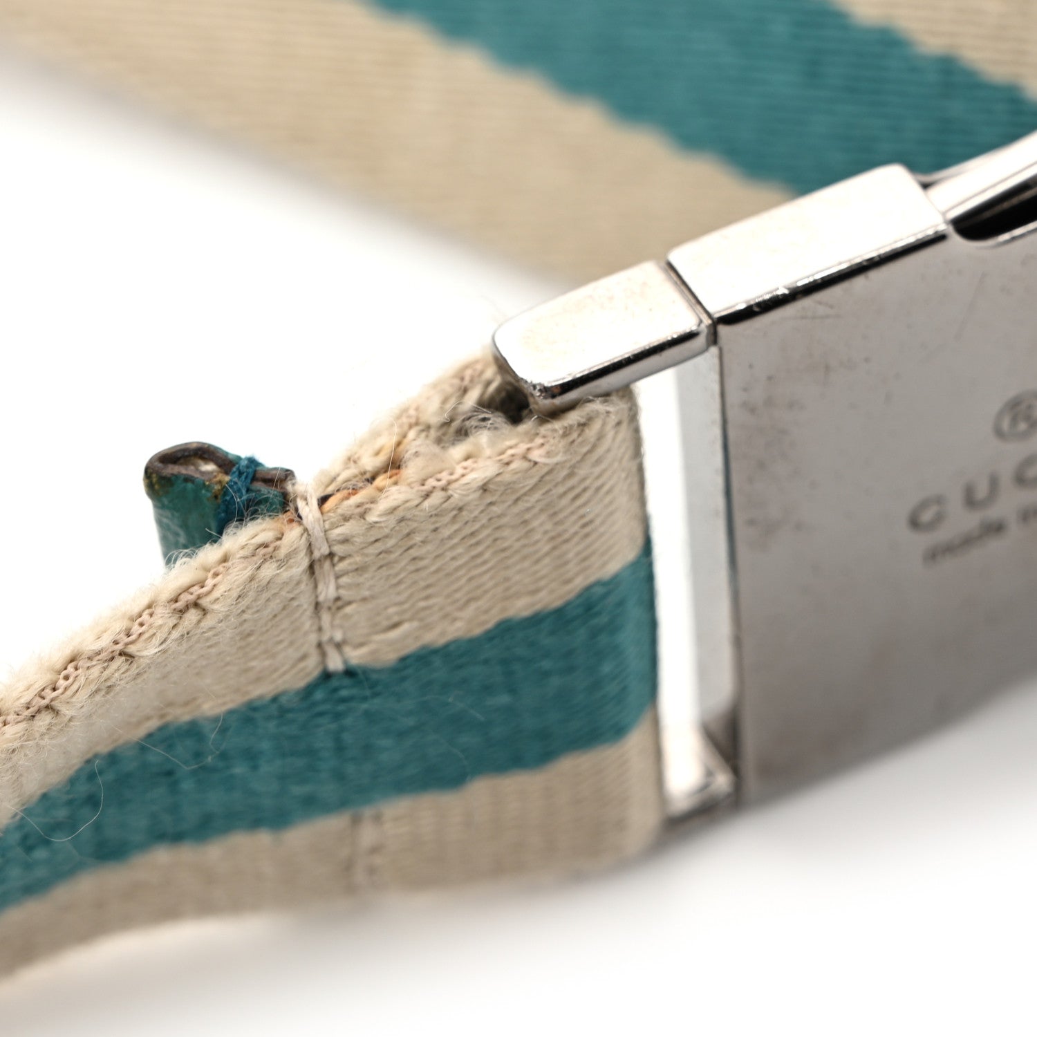 Gucci GG Monogram Web Double Pocket Belt Bag Turquoise 12 of 14