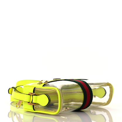 Gucci Vinyl Web Mini Ophidia Transparent Shoulder Bag Yellow Fluo 4 of 9