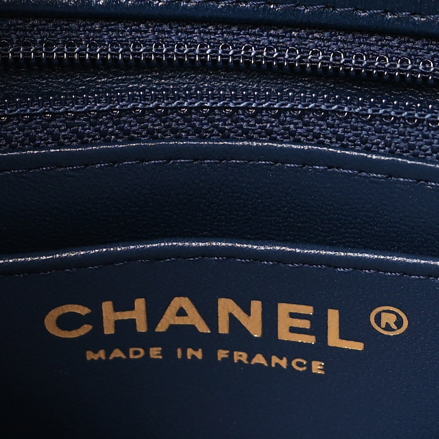 Chanel Printed Denim Quilted Mini Rectangular Flap Dark Blue 6 of 9