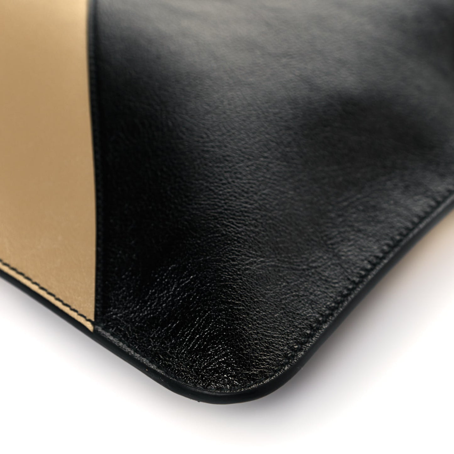 Smooth Calfskin Diagonal Striped Zumi Tote Black Beige