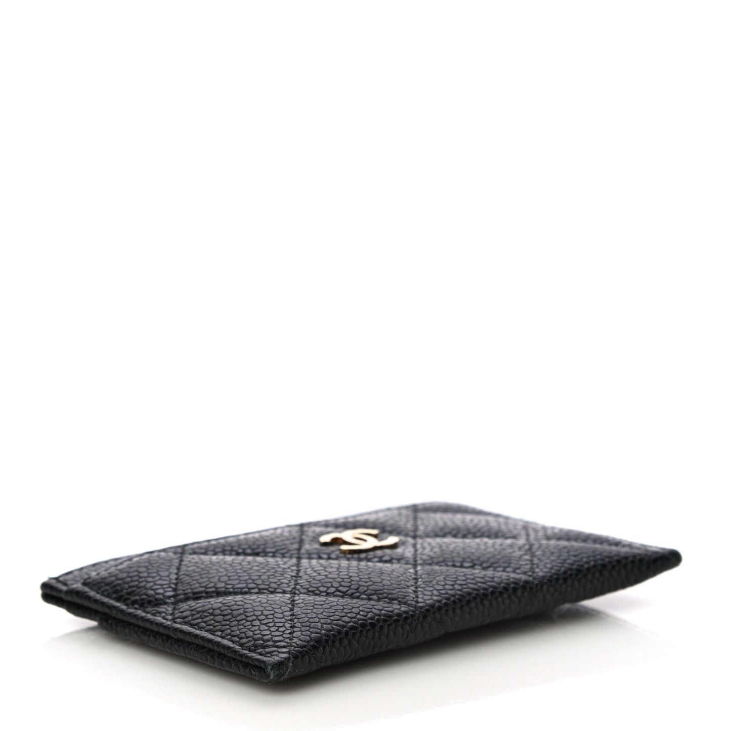 Caviar Quilted Card Holder Black