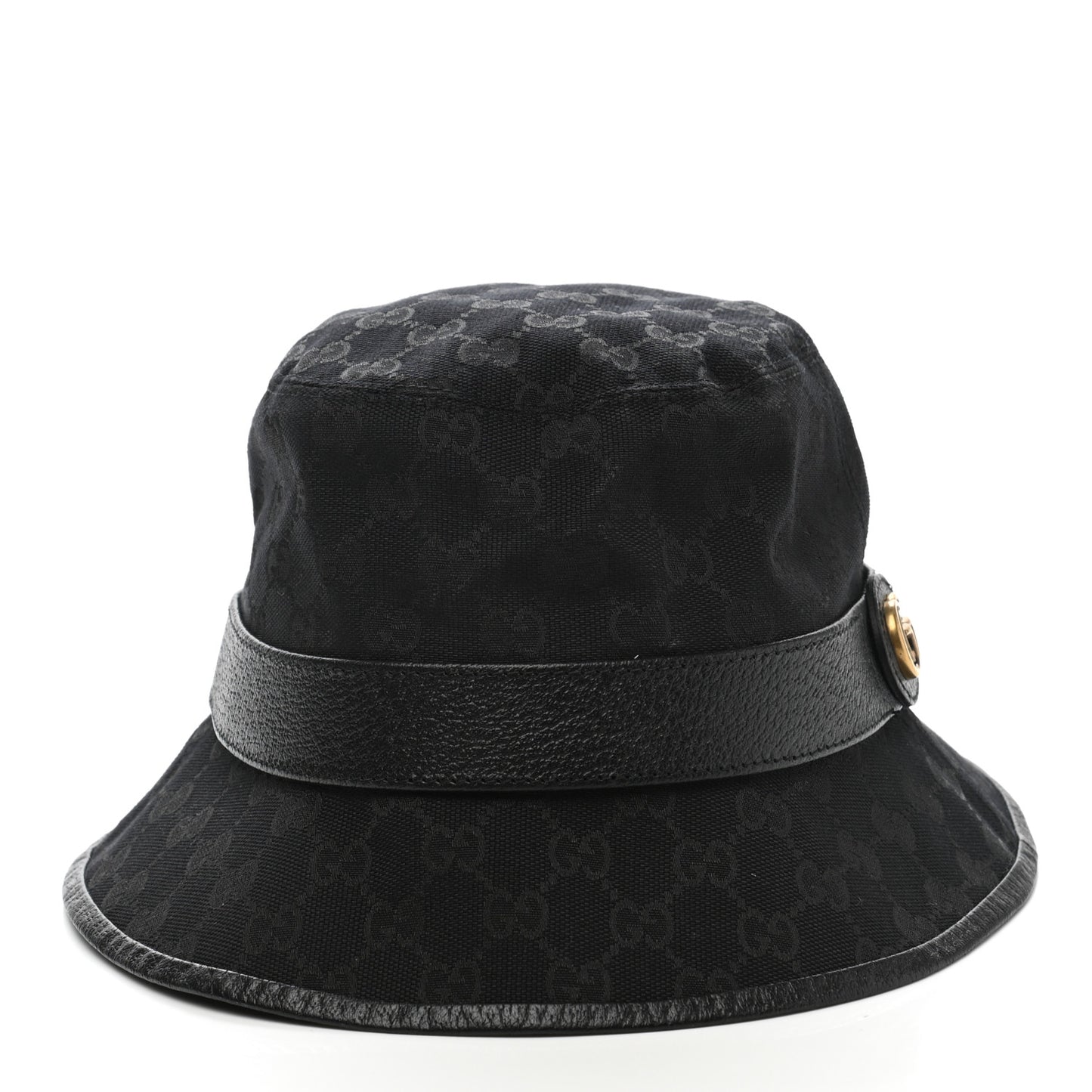 Monogram Textured Dollar Calfskin GG Jago Bucket Hat M Black