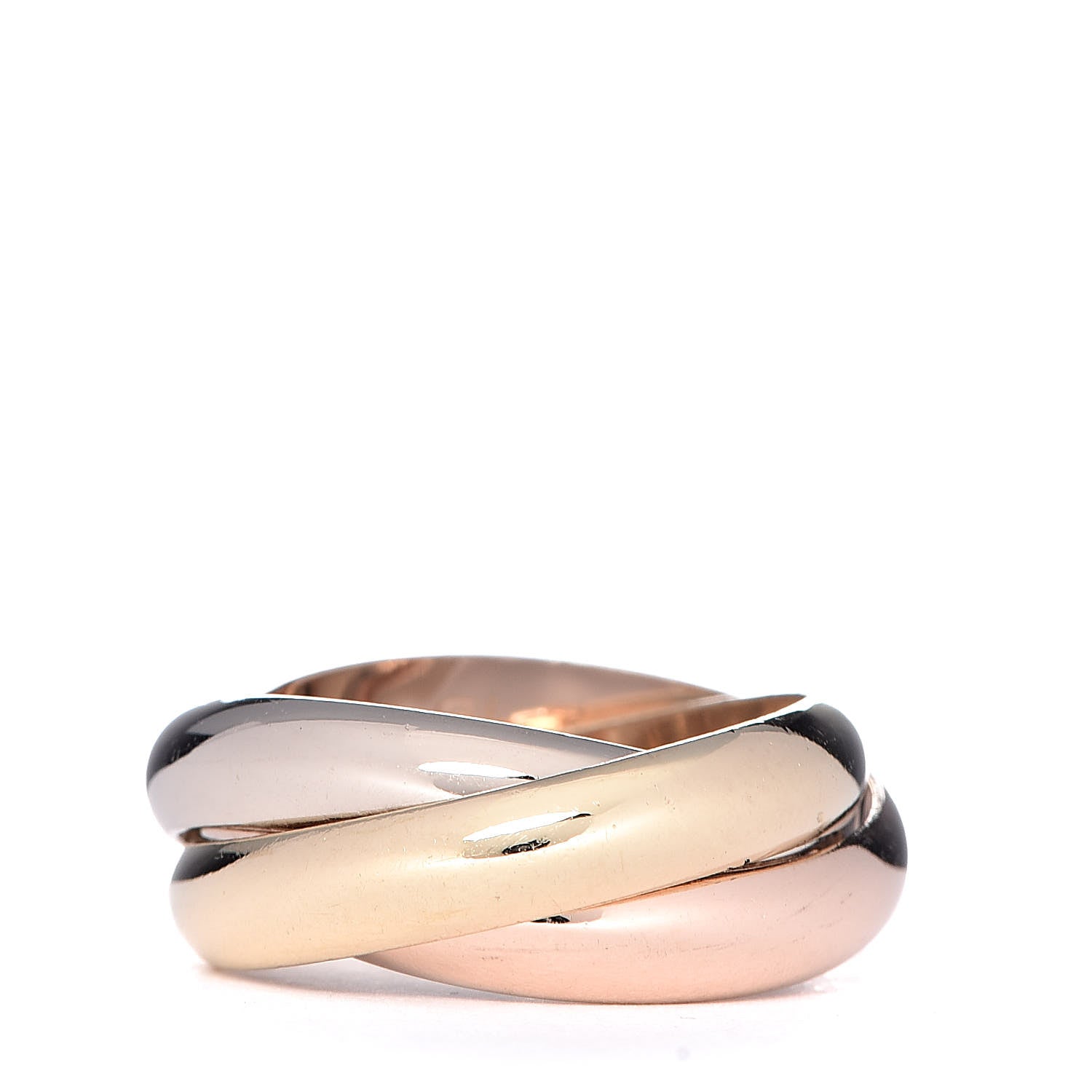 Cartier 18K Pink Yellow White Gold Classic Trinity Ring 52 6 1 of 7