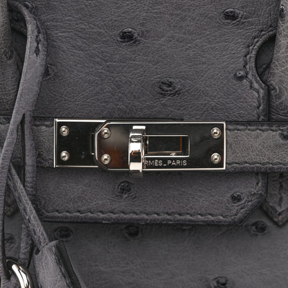 Hermes Ostrich Birkin 25 Gris Agate 13 of 15