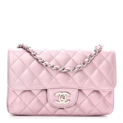Chanel Metallic Calfskin Quilted Mini Rectangular Flap Pink 1 of 10
