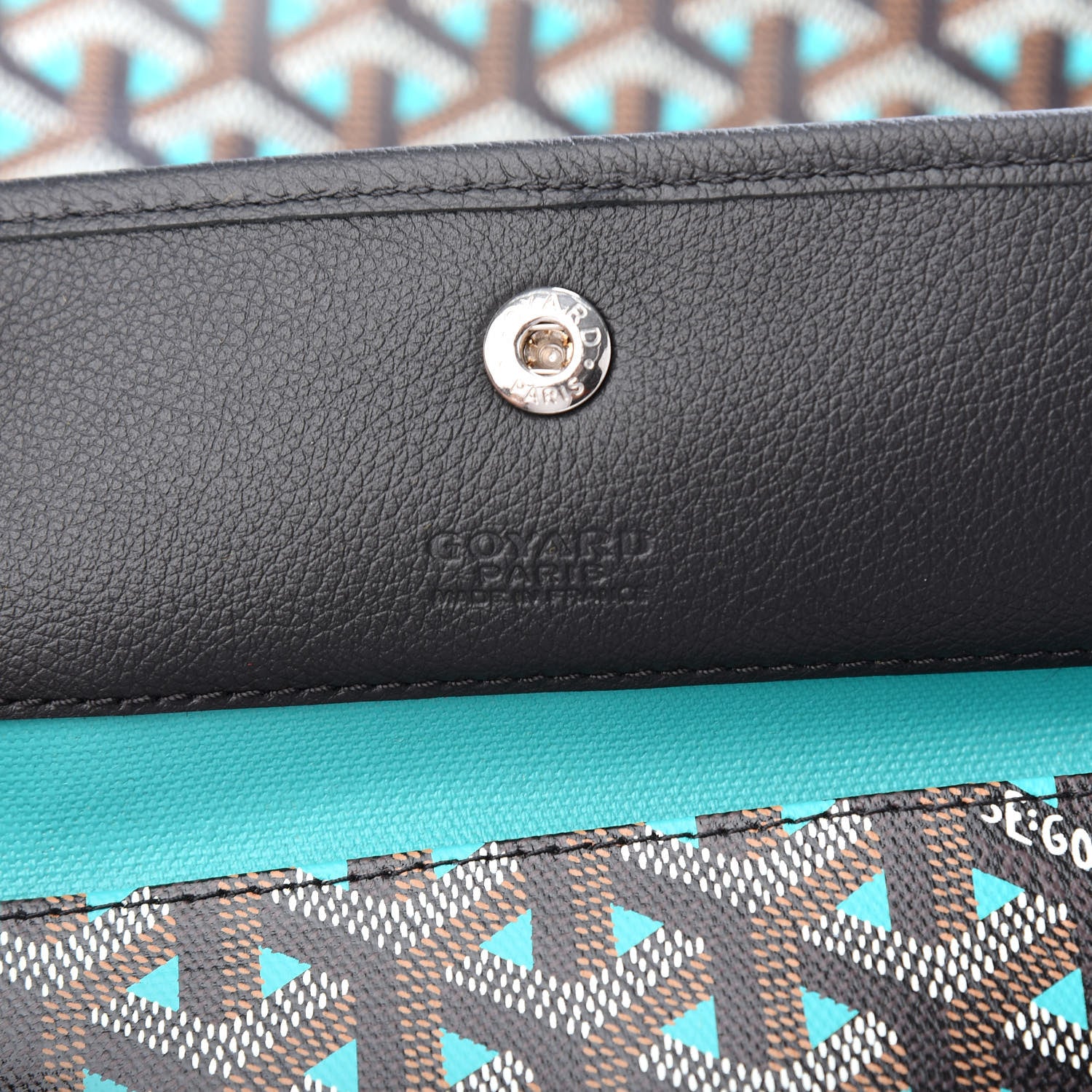 Goyard Goyardine Saint Louis Claire Voie GM Black Blue 6 of 9