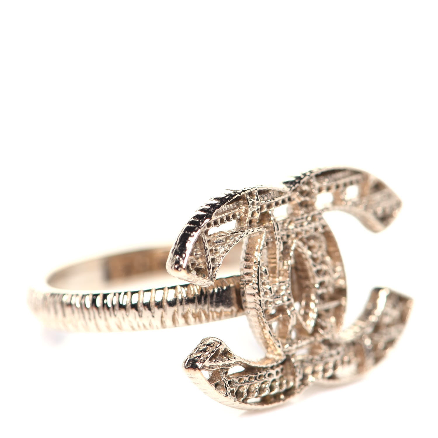 Chanel CC Logo Ring 6.75 Gold 5 of 5