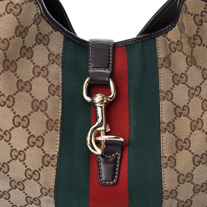 Gucci Monogram Web Jackie O Bouvier Hobo Dark Brown 8 of 12