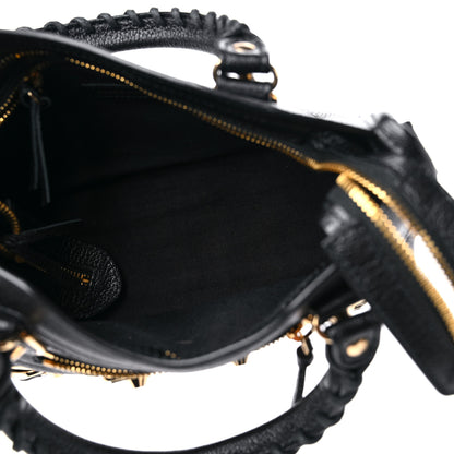 Balenciaga Chevre Gold Metallic Edge Hardware Mini City Black 6 of 10