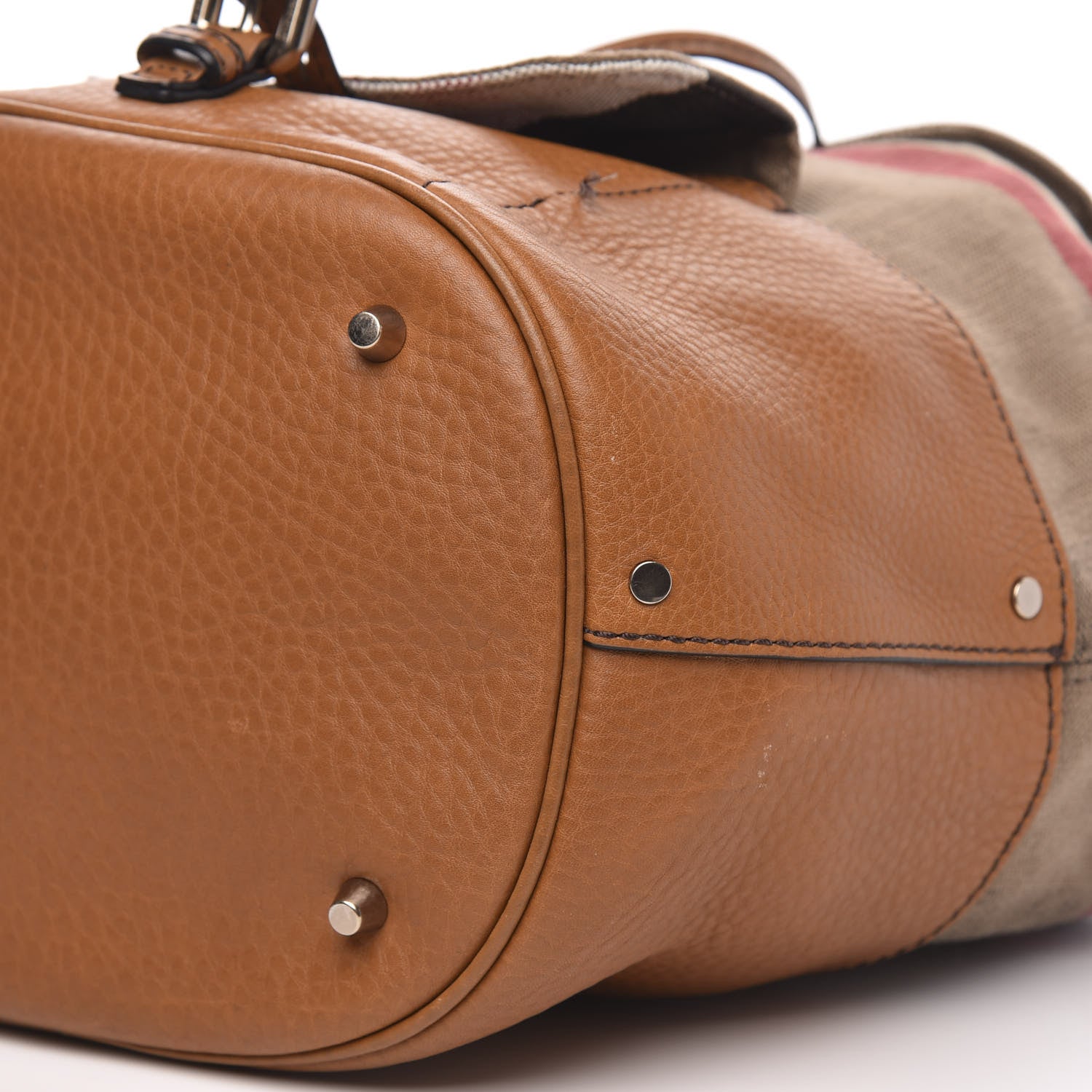 Burberry Canvas Mega Check Medium Kelshall Traveller Hobo Saddle Brown 9 of 12