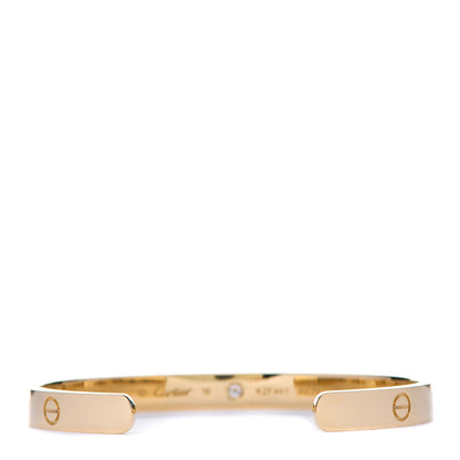 Cartier 18K Yellow Gold 1 Diamond LOVE Cuff Bracelet 18 3 of 6
