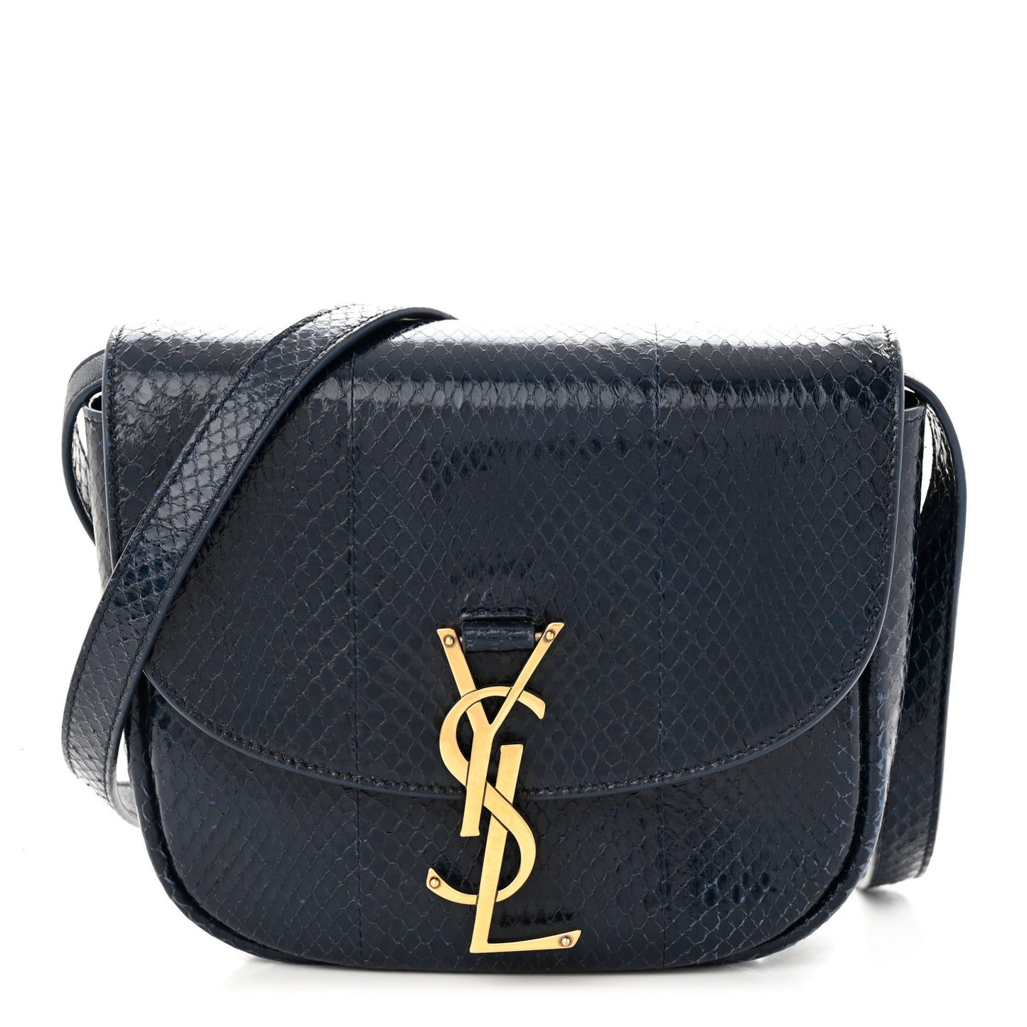 Snakeskin Small Kaia Satchel Navy