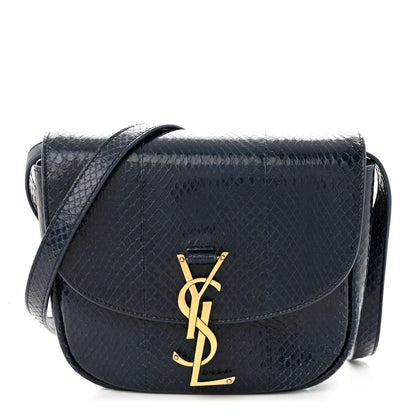 Saint Laurent Snakeskin Small Kaia Satchel Navy 1 of 11