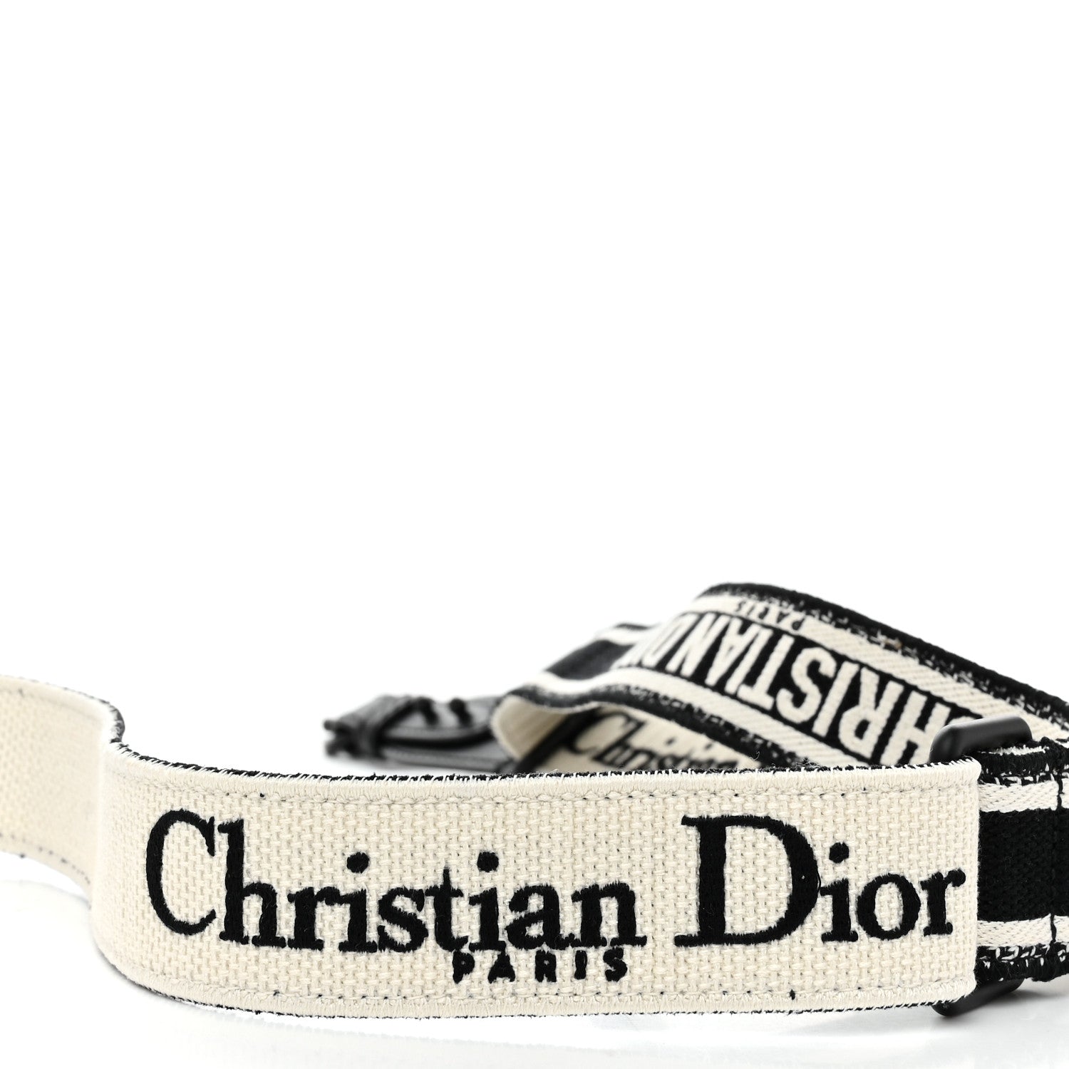 Christian Dior Canvas Embroidered Shoulder Strap Black Ultramatte 4 of 6
