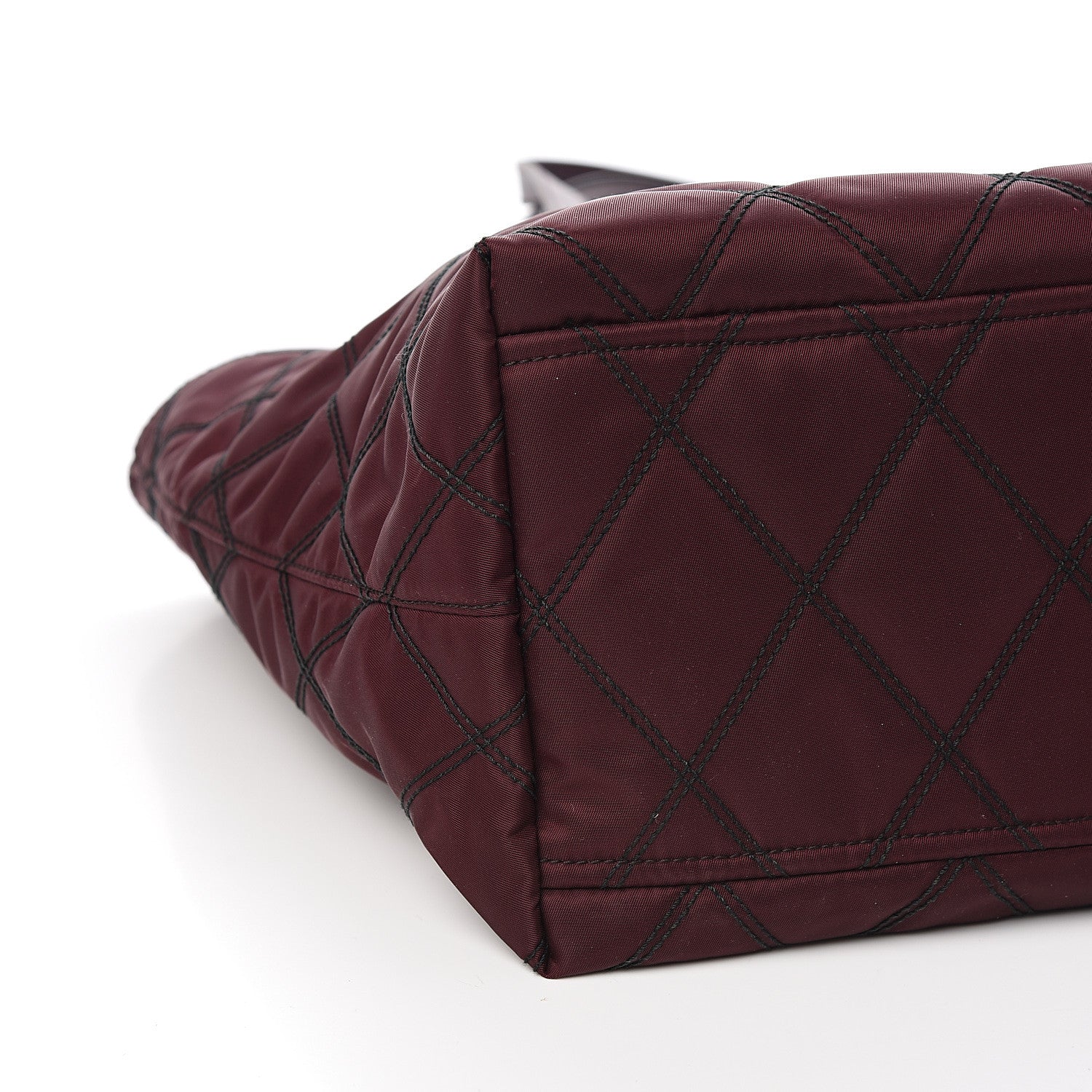 Prada Nylon Tessuto Saffiano Impuntu Quilted Shopper Tote Granato 7 of 9