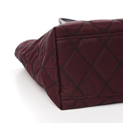 Prada Nylon Tessuto Saffiano Impuntu Quilted Shopper Tote Granato 7 of 9