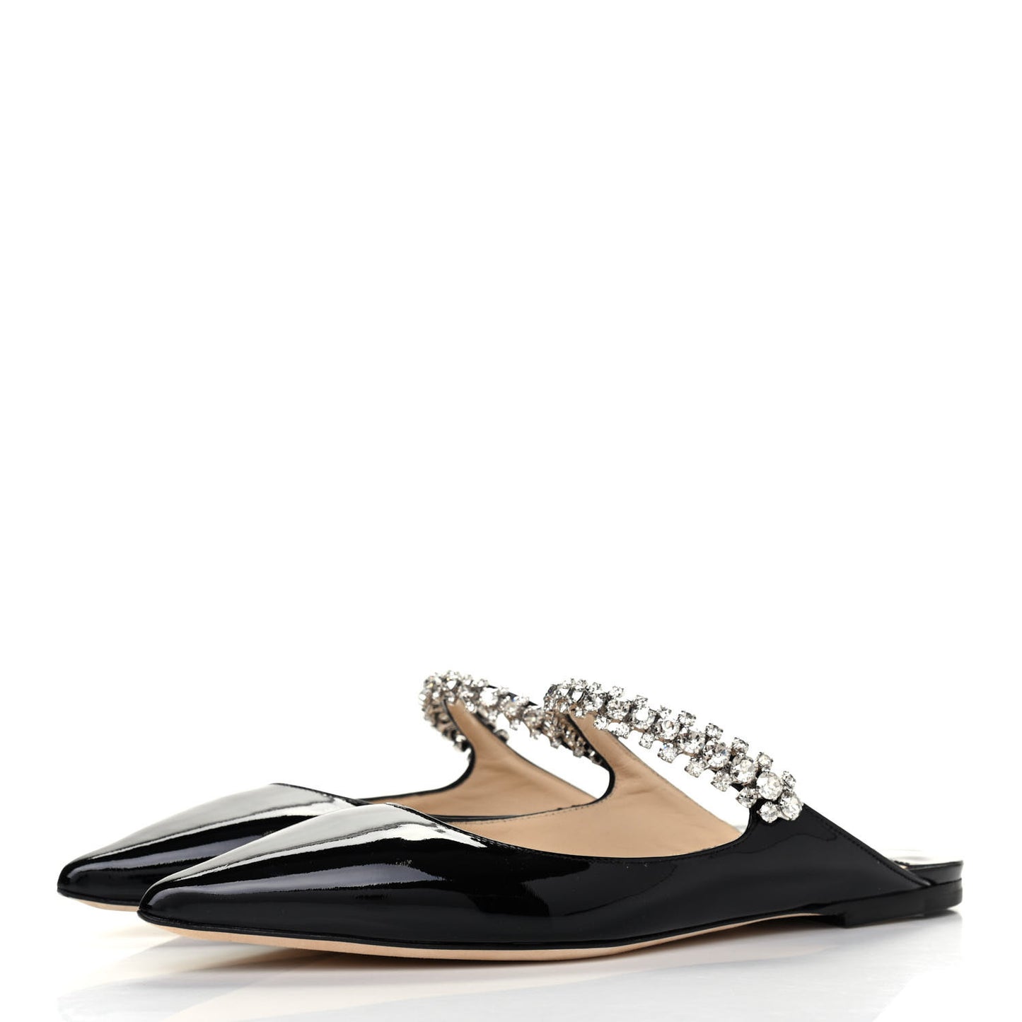 Patent Calfskin Bing Flats 38.5 Black
