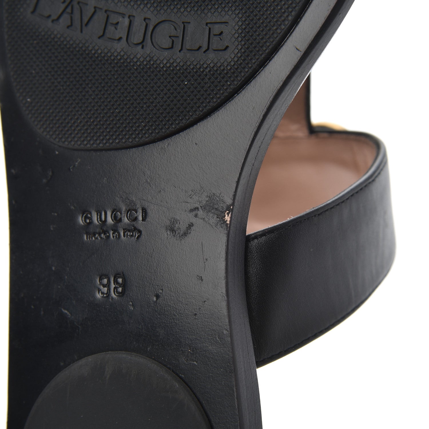 Gucci Calfskin GG Marmont Thong Sandals 38 Black 8 of 25