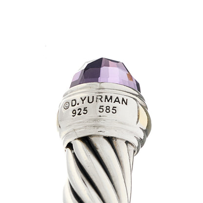David Yurman Sterling Silver 14K Yellow Gold Amethyst 7mm Cable Classics Bracelet 3 of 3