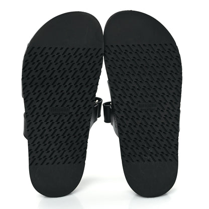 Hermes Calfskin Womens Chypre Sandals 39 Black 5 of 9
