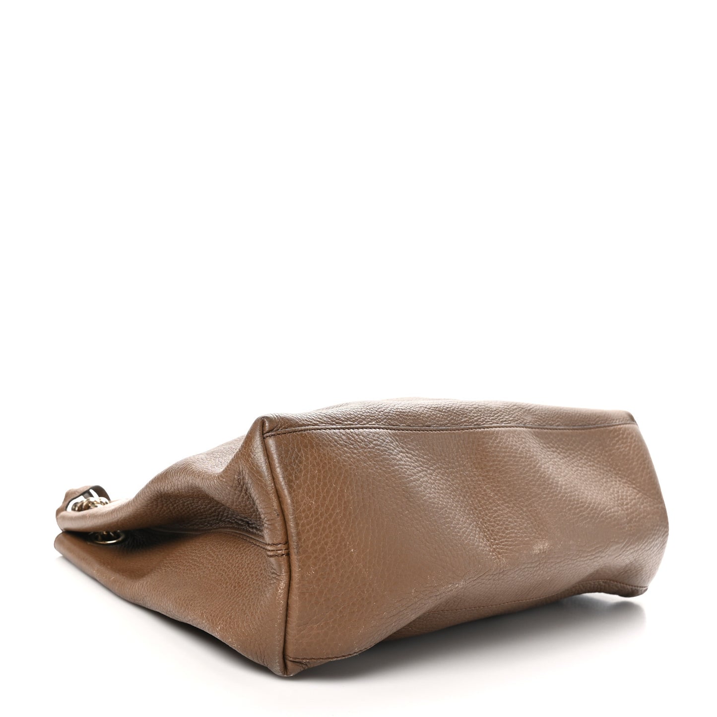 Pebbled Calfskin Medium Soho Chain Shoulder Bag Maple Brown