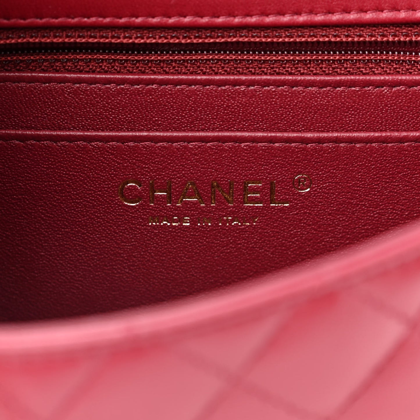 Lambskin Quilted Mini Rectangular Flap Burgundy