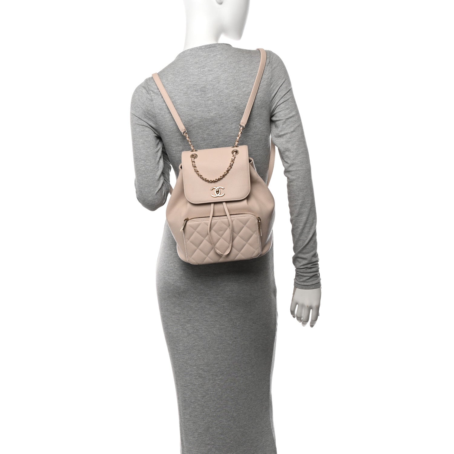 Chanel Caviar Quilted Business Affinity Backpack Light Beige 2 of 11