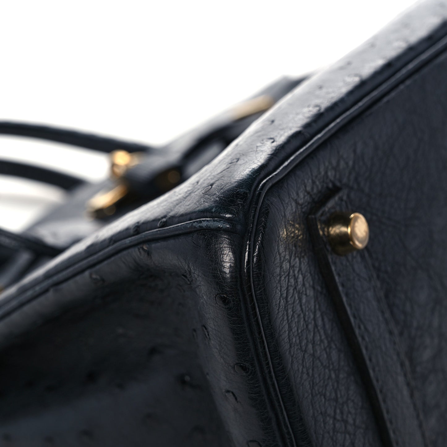 Ostrich Birkin 35 Bleu Indigo
