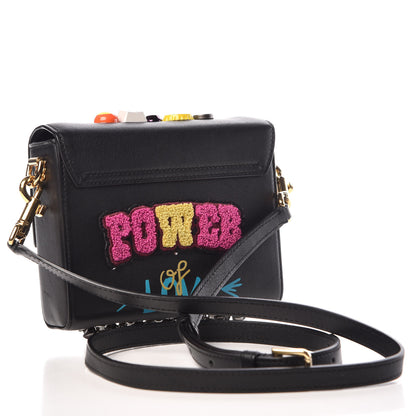 Dolce & Gabbana Crystal Embellished Calfkskin Mini Milennials Robot Satchel Black 3 of 11