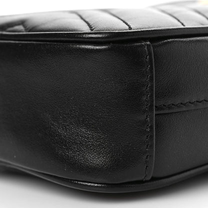 Gucci Calfskin Matelasse Mini GG Marmont Crossbody Bag Black 8 of 9