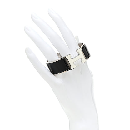 Hermes Enamel Wide Clic Clac H Bracelet GM Black White 2 of 5