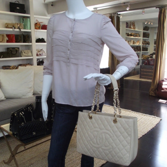 Caviar Grand Shopping Tote GST Beige Clair